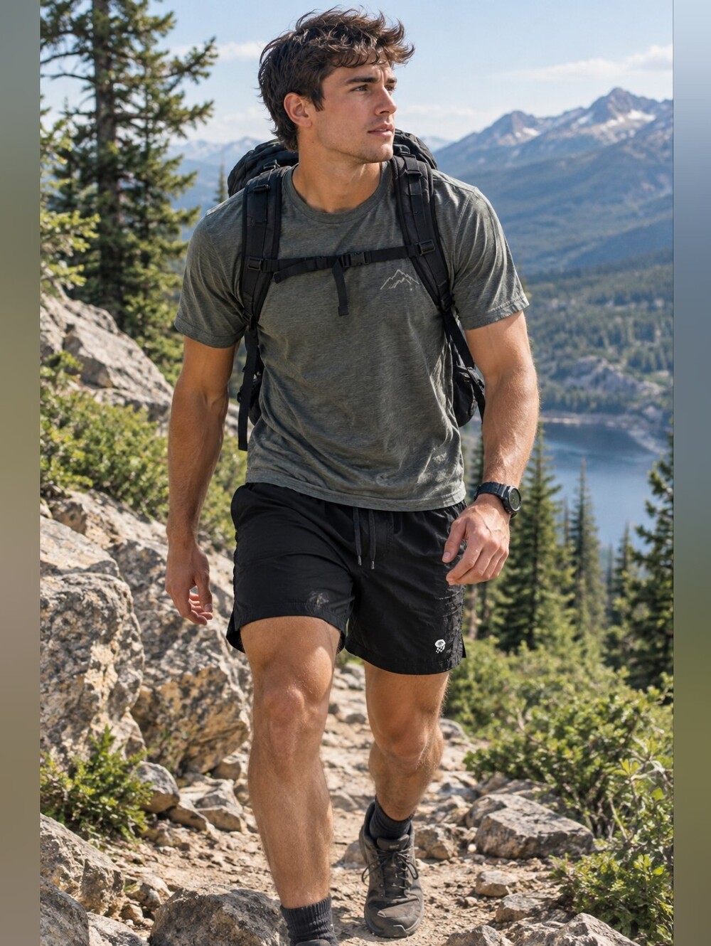Mountain Hardwear Black Men's Athletic Shorts with Drawstring